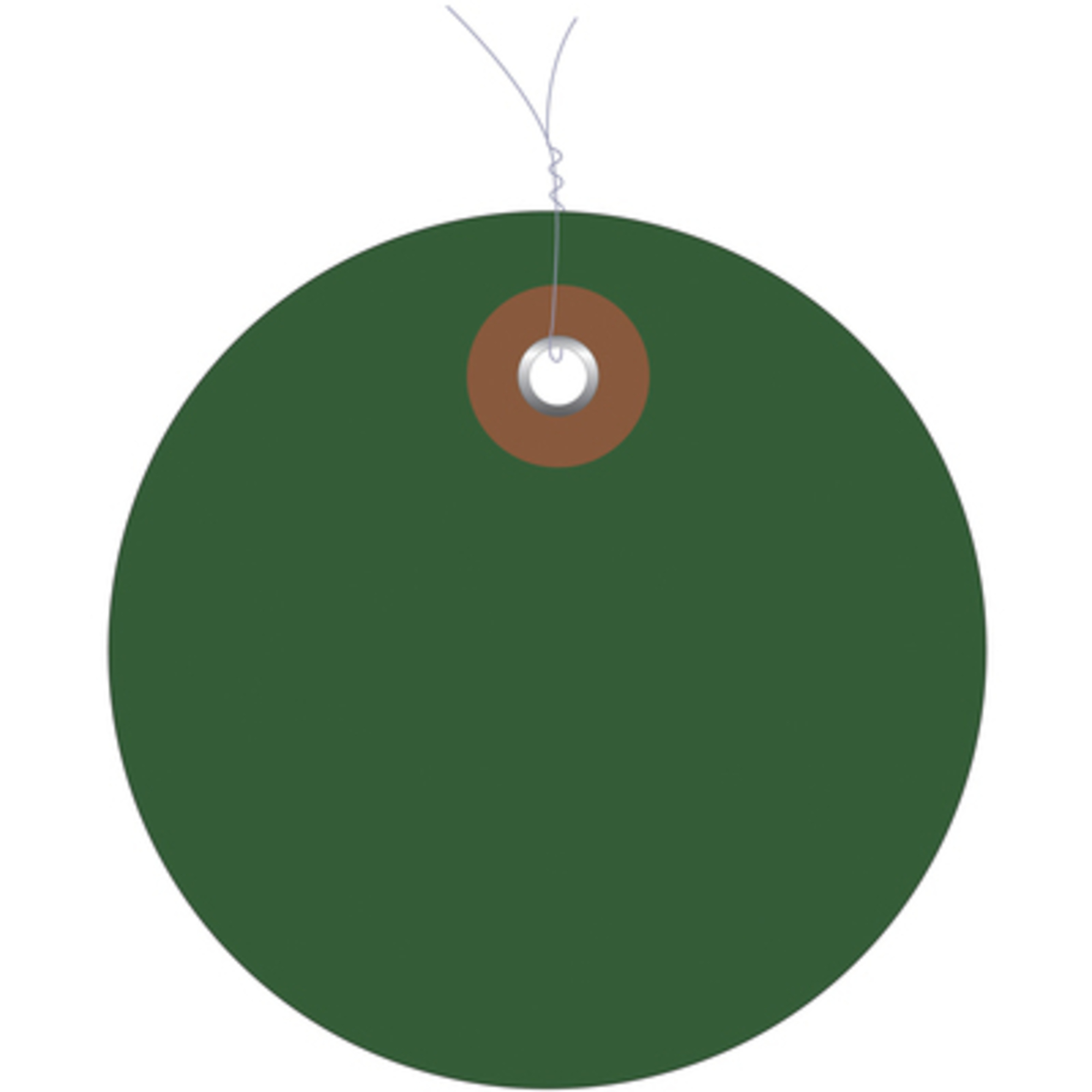 3in. Green Plastic Circle Tags - Pre-Wired 100/CS, Model# G26075W